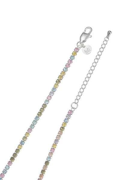 Leslii kurze Halskette Stainless Kristall versilbert Rainbow Begrenzte Freigabe