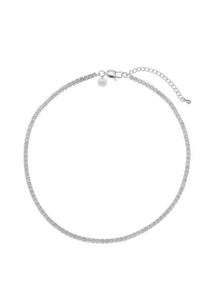 Leslii kurze Halskette Stainless Kristall versilbert in Silber/Weiß Letzte 3 Tage