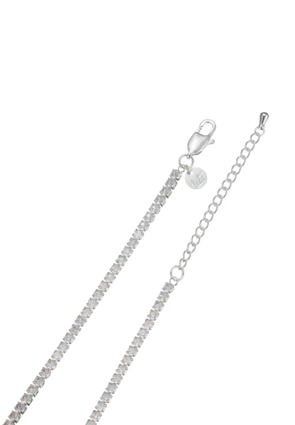 Leslii kurze Halskette Stainless Kristall versilbert in Silber/Weiß Letzte 3 Tage