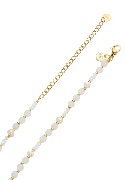 Leslii kurze Halskette Stainless Pearls in Weiß Neueste Stile