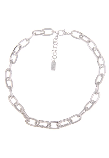Leslii Kurze Halskette Strass Glieder Collier Silber Zeitbegrenzte Promotion