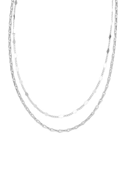 Leslii kurze Layering-Kette Recycled versilbert Bis zu 60% Rabatt