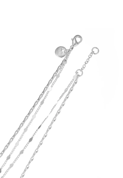 Leslii kurze Layering-Kette Recycled versilbert Bis zu 60% Rabatt