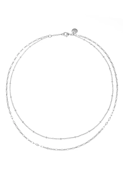 Leslii kurze Layering-Kette Recycled versilbert Nur für heute