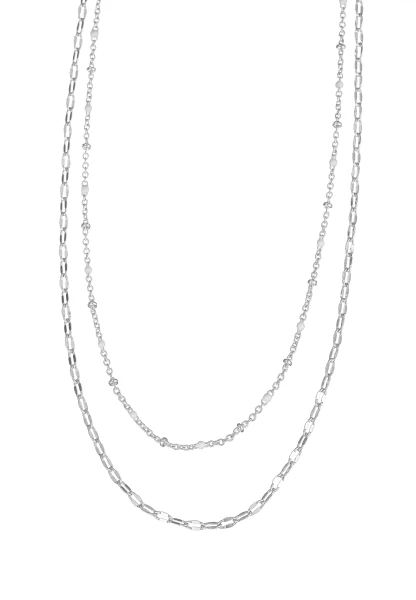 Leslii kurze Layering-Kette Recycled versilbert Nur für heute