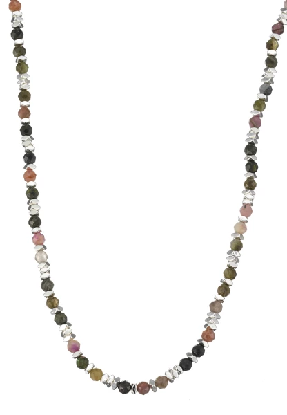 Leslii Kurze Halskette Steine Multi Silber Sonderangebot der Fabrik