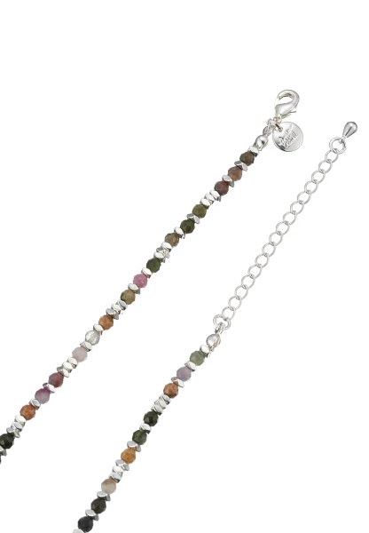 Leslii Kurze Halskette Steine Multi Silber Sonderangebot der Fabrik
