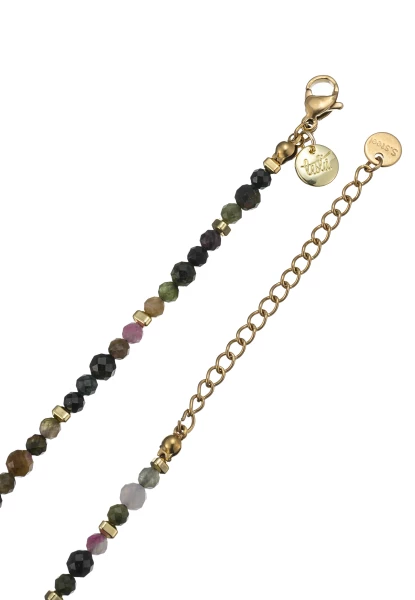 Leslii Kurze Halskette Kristall Herz-Kette 14k Gold Multi Vierteljährliche Förderung