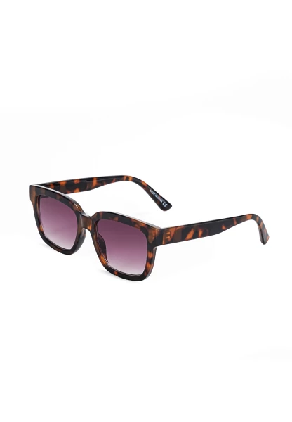 Leslii Sonnenbrille Damen Horn-Look braune Designerbrille Sunglasses Kunststoff Braun Nur noch ein Tag übrig
