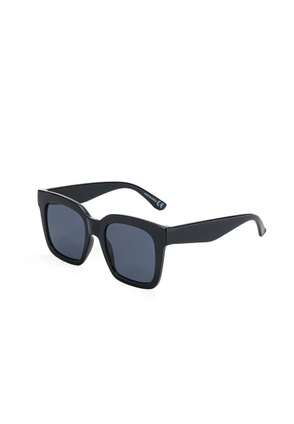 Leslii Sonnenbrille Damen schwarze Designerbrille Sunglasses Kunststoff Schwarz Super Rabatt