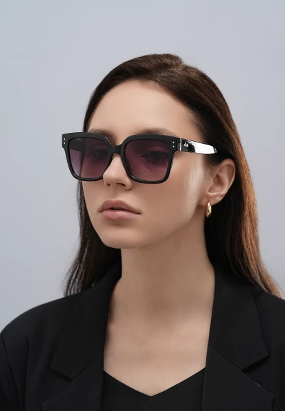 Leslii Sonnenbrille Big Retro Damen Sunglasses Designerbrille in Schwarz 50% Rabatt mit kostenlosem Versand