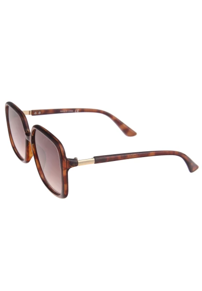 Leslii Sonnenbrille Damen Square Horn-Optik braune Designerbrille Sunglasses Kunststoff Braun Rabatte dieses Monats