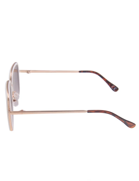 Leslii Sonnenbrille Square Look Eckig Damen Sunglasses Designerbrille in Weiß Gold Exklusivangebot