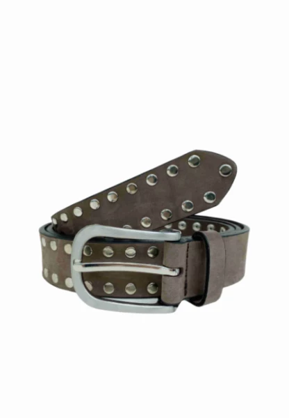 Leslii echter Ledergürtel Nieten zweireihig braun Top Angebot