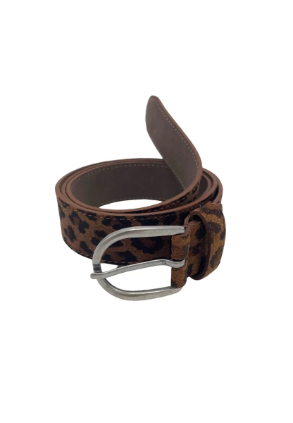 -50% SALE! Leslii Gürtel Leo Look 3cm echter Ledergürtel Braun Saisonale Angebote