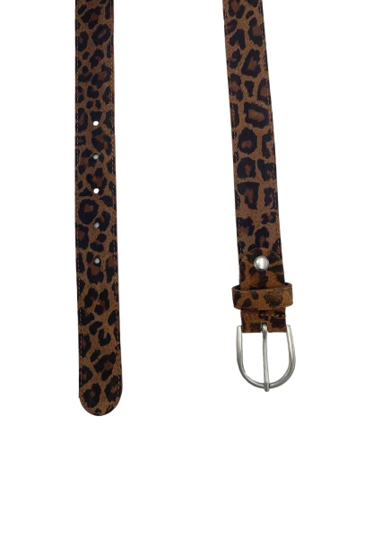 -50% SALE! Leslii Gürtel Leo Look 3cm echter Ledergürtel Braun Saisonale Angebote