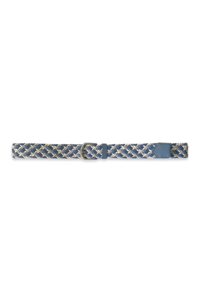 -50% SALE! Leslii Flechtgürtel Stretch mit Leder Applikation in Blau Creme Kauf eins, bekomm eins gratis
