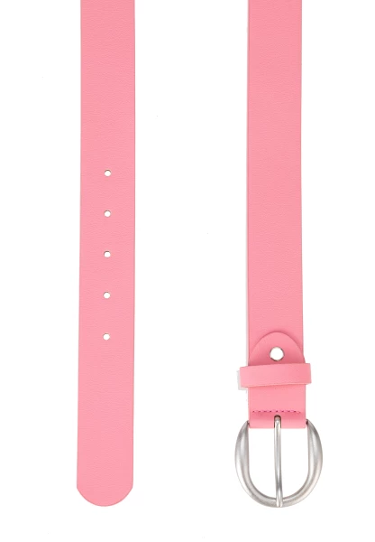 Leslii Damen-Gürtel Basic Uni einfarbig rosa Gürtel Breite 3,5cm Dornschließe Silber Pink Super Sparpreis