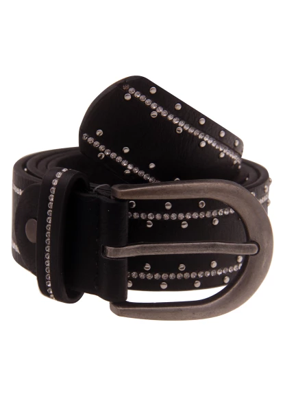 Leslii Damen-Gürtel Strass-Gürtel schwarzer Gürtel Glitzer-Gürtel Breite 3,5cm schwarz Letzte 3 Tage