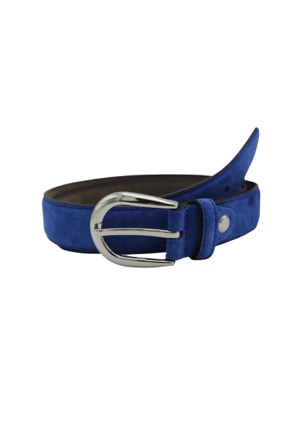 Leslii Gürtel echter Ledergürtel Antik blauer Gürtel Velourleder Royalblau silber JETZT KAUFEN