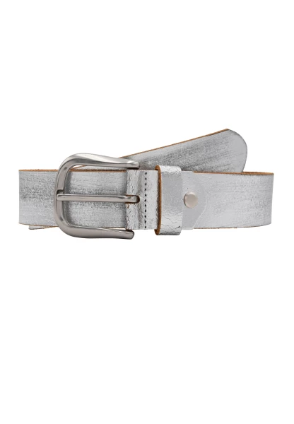 Leslii Gürtel echter Ledergürtel Used Look Metallic silberner Gürtel Leder silber Zeitbegrenzte Promotion