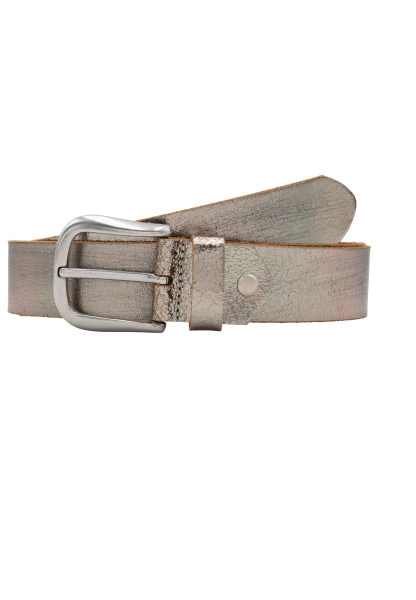 Leslii Gürtel echter Ledergürtel used look Metallic grau Gun Metal Bis zu 50% Rabatt