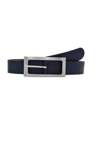 Leslii Premium Gürtel echter Leder-Gürtel blauer Gürtel Kalbs-Nappaleder Breite 3cm Narbung Navy Sil Nur für heute
