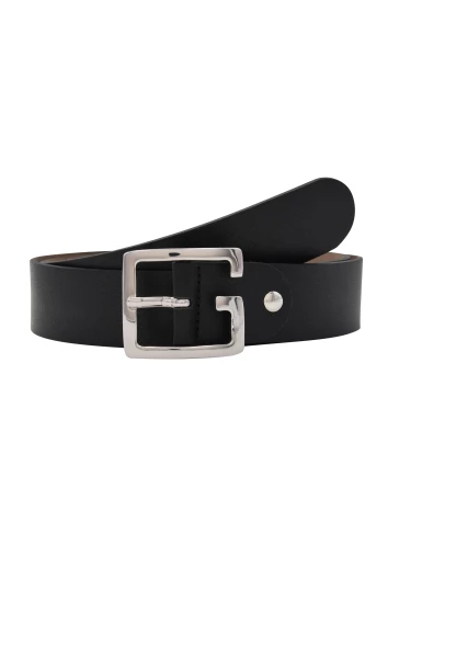 Leslii Premium Gürtel echter Leder-Gürtel Breite 4cm Kalbs-Nappaleder Narbung Schwarz Silber Vierteljährliche Förderung