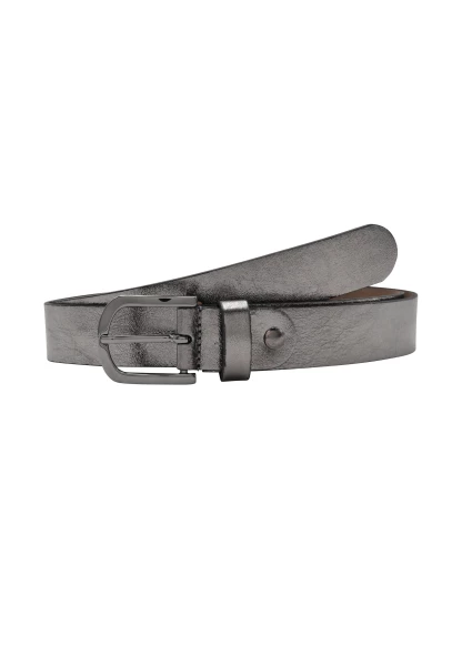 Leslii Premium Gürtel Leder-Gürtel grauer Gürtel Kalbs-Nappaleder Breite 3cm Narbung Gun Metal Grau Outlet