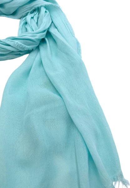 Leslii Schal Uni Viskose Bambus in Aqua Begrenztes Angebot