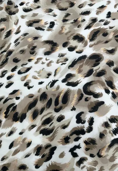 Leslii Schal Leo Muster in Beige Schwarz Exklusivangebot