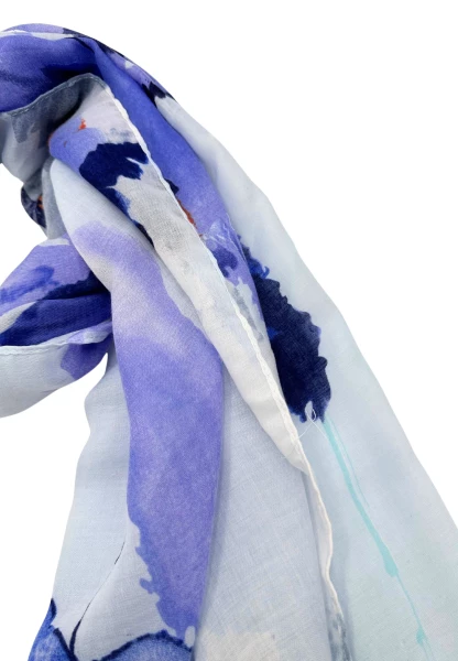Leslii Schal Blumen Muster in Blau Schwarz Preisnachlass