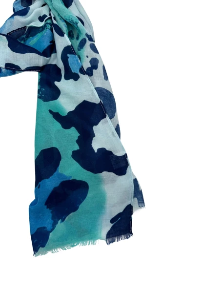 Leslii Schal Leo Look in Blau Türkis Saisonschlussverkauf