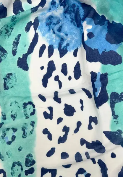 Leslii Schal Leo Look in Blau Türkis Saisonschlussverkauf