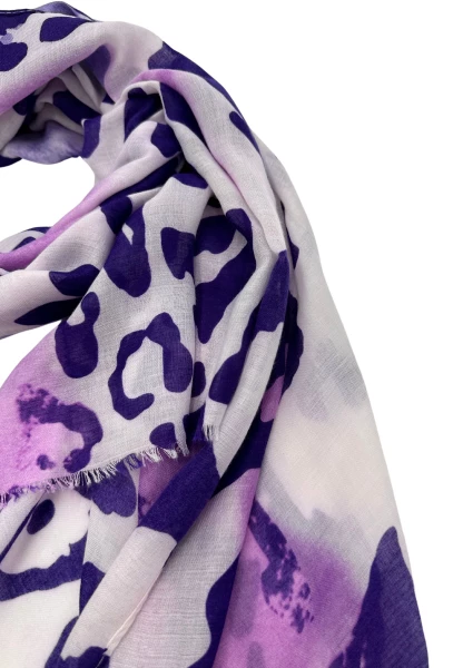 Leslii Schal Leo Look in Lila Weiß Black Friday