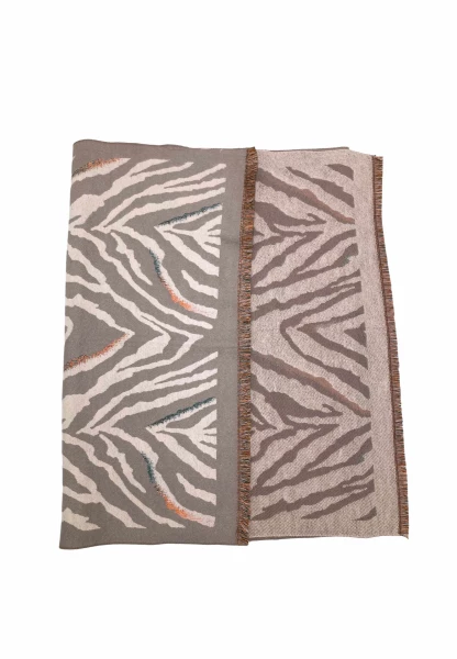 Leslii Schal mit Zebra-Muster Beige Jubiläumsangebot