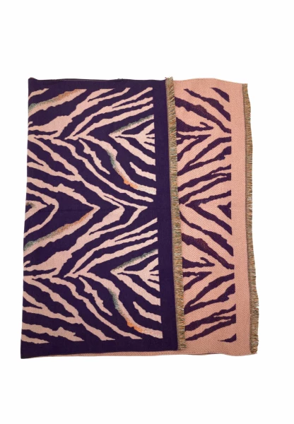 Leslii Schal mit Zebra-Muster Lila Lagerräumung