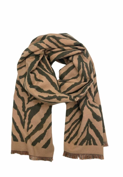 Leslii Schal mit Zebra-Muster Oliv Top Angebot