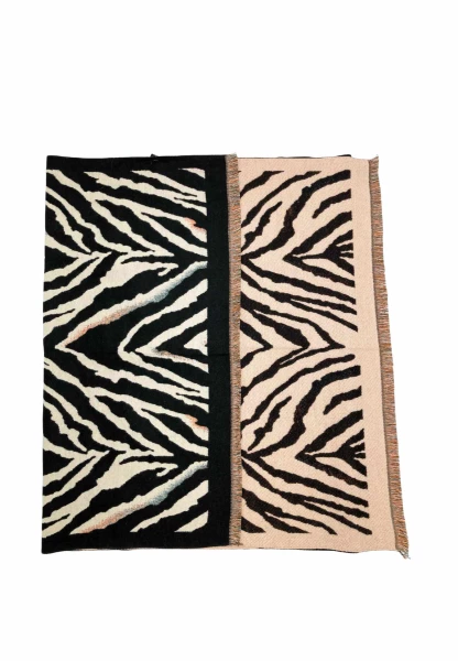 Leslii Schal mit Zebra-Muster Schwarz Neueste Mode