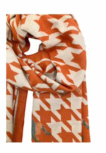 Leslii Schal mit Pepita-Muster Orange Online Outlet