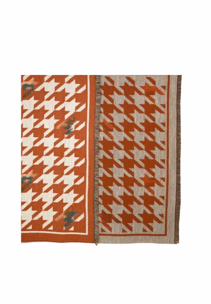 Leslii Schal mit Pepita-Muster Orange Online Outlet