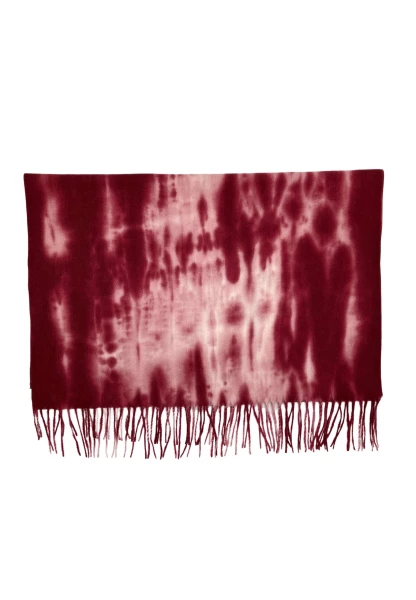 Leslii Schal Fransen Batik Dunkelrot Rosa Tägliche Deals