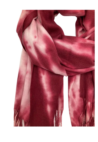 Leslii Schal Fransen Batik Dunkelrot Rosa Tägliche Deals