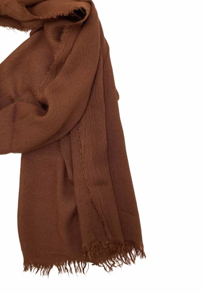 Leslii Schal Uni Viskose Bambus Cognac Braun VIP-Rabatte