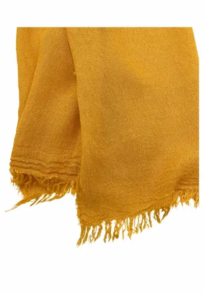 Leslii Schal Uni Viskose Bambus Natur-Schal senffarbener Schal nachhaltig Bamboo Indoor Schal Curry Neueste Stile