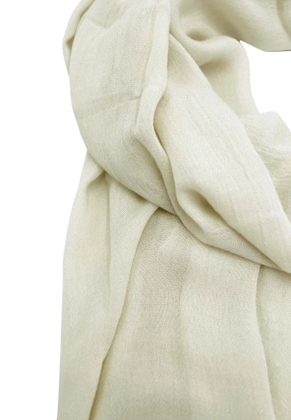 Leslii Schal Uni Viskose Bambus Natur-Schal weißer Schal einfarbig nachhaltig Bamboo Creme Speichern exportieren