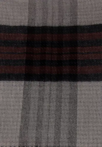 -50% SALE Leslii Schal Muster-Mix gemusterter Schal Streifen-Muster Fransen-Schal kariert Braun zollfrei