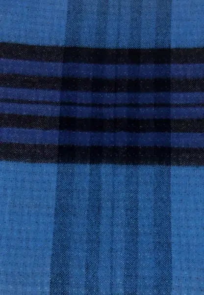 -50% SALE Leslii Schal Muster-Mix gemusterter Schal Streifen-Muster Fransen-Schal kariert in Blau 2025