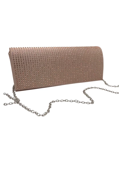 Leslii Clutch Handtasche Glitzer Steinchen in Nude Top Angebot