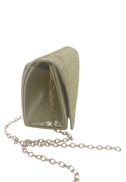 Leslii Clutch Handtasche Glitzer Steinchen in Gold Zeitlich begrenztes Angebot